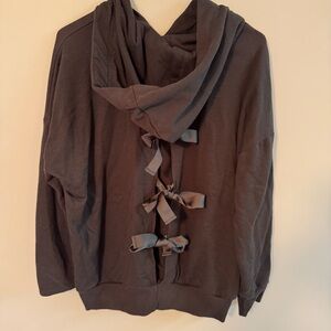 NOISY MAY Women's Hooded Sweatshirt Hoodie Black Size LARGE